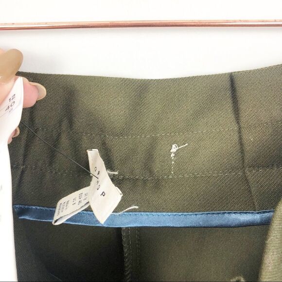 TOPSHOP | Paperbag Drawstring Waist Pants Green 8 - Picture 9 of 10